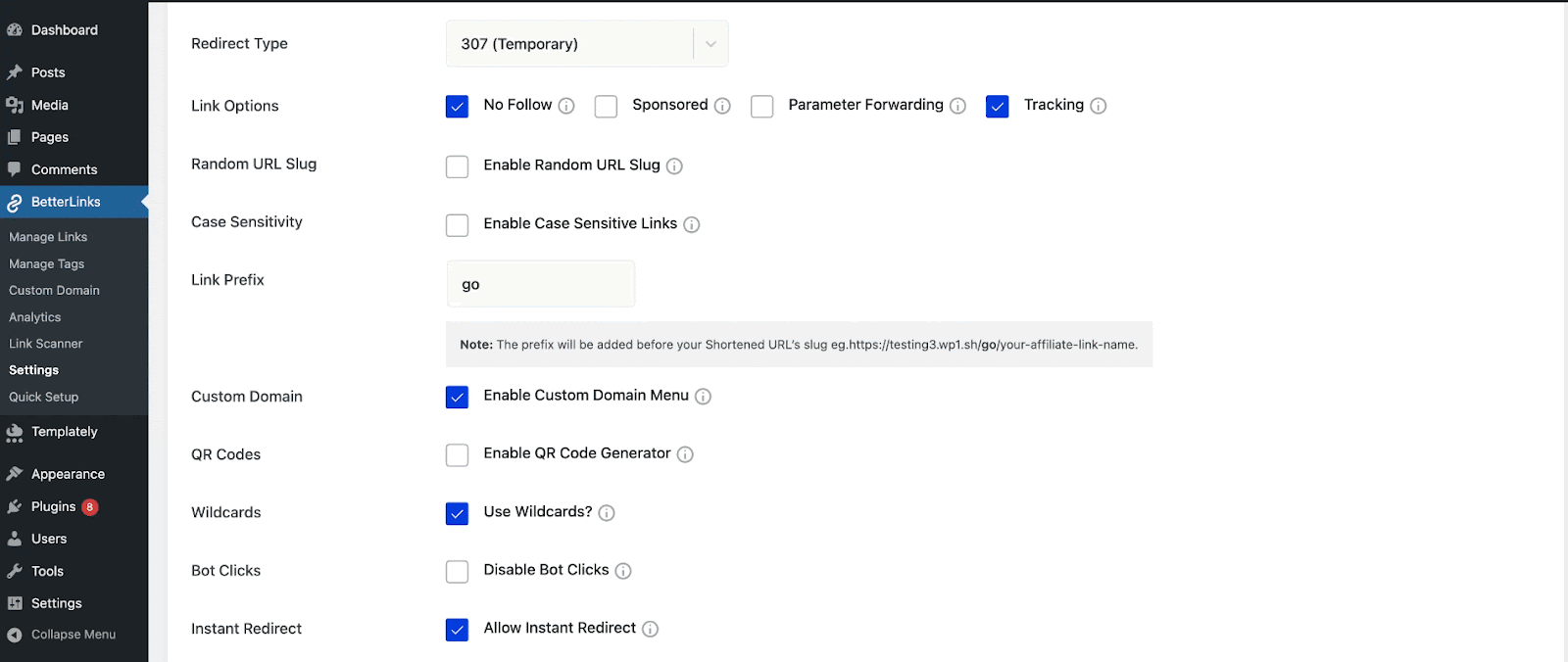 Redirections Using Wildcard Features