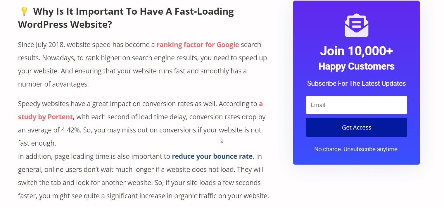 average time on page