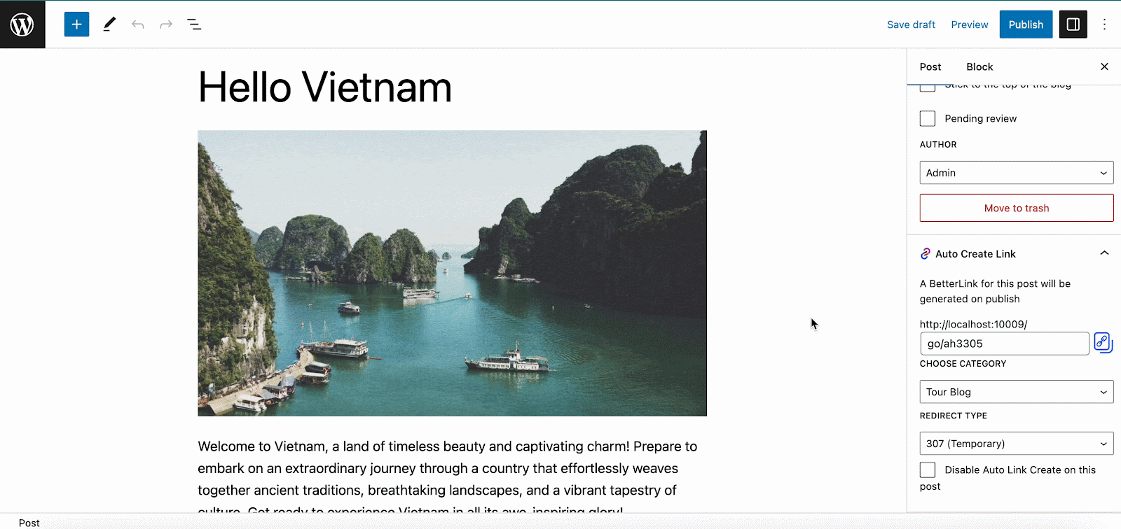 Auto Link Creation For WordPress