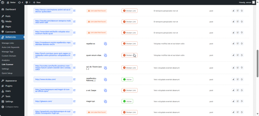 Find and fix broken links on BetterLinks