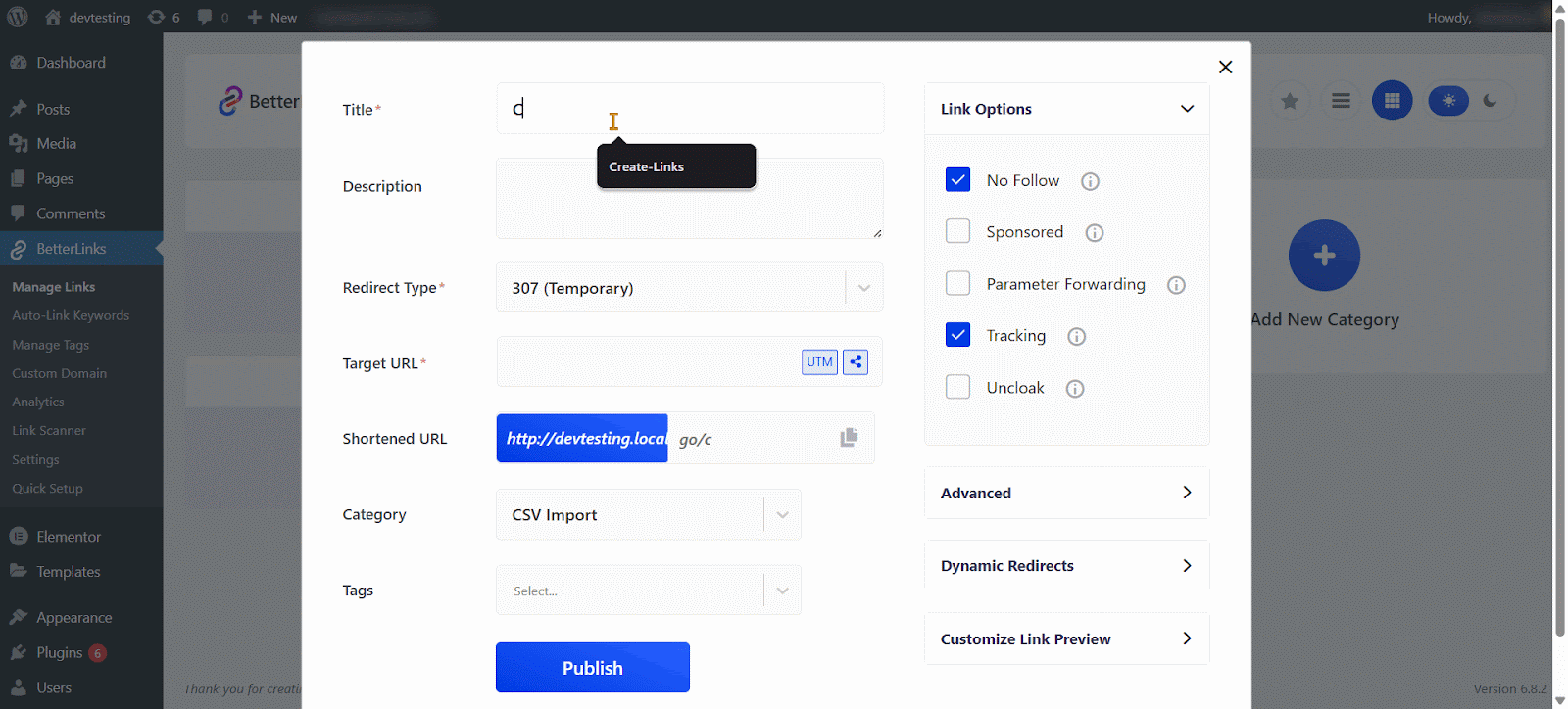 Create Links for Custom CSV