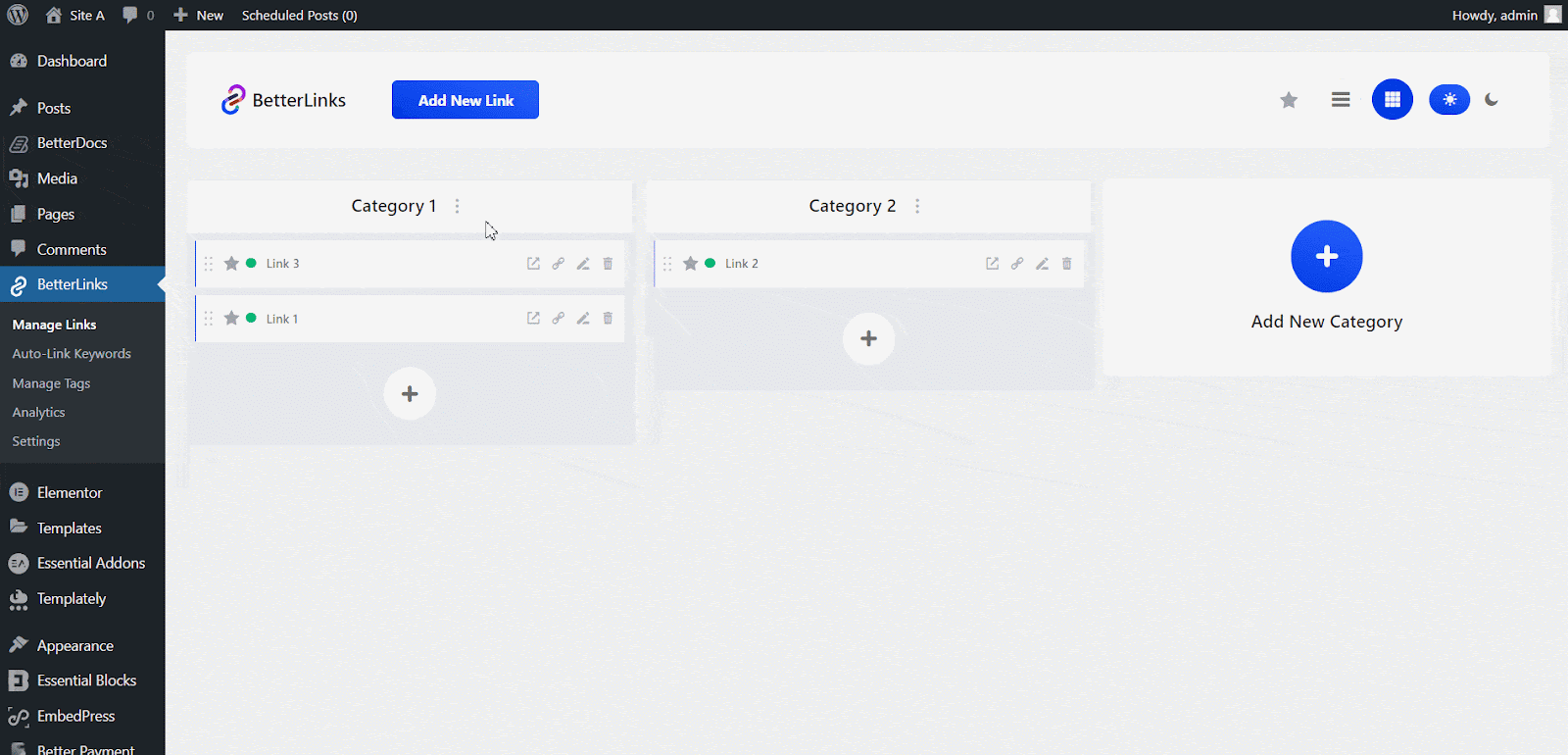 Click on ‘Add New Link’