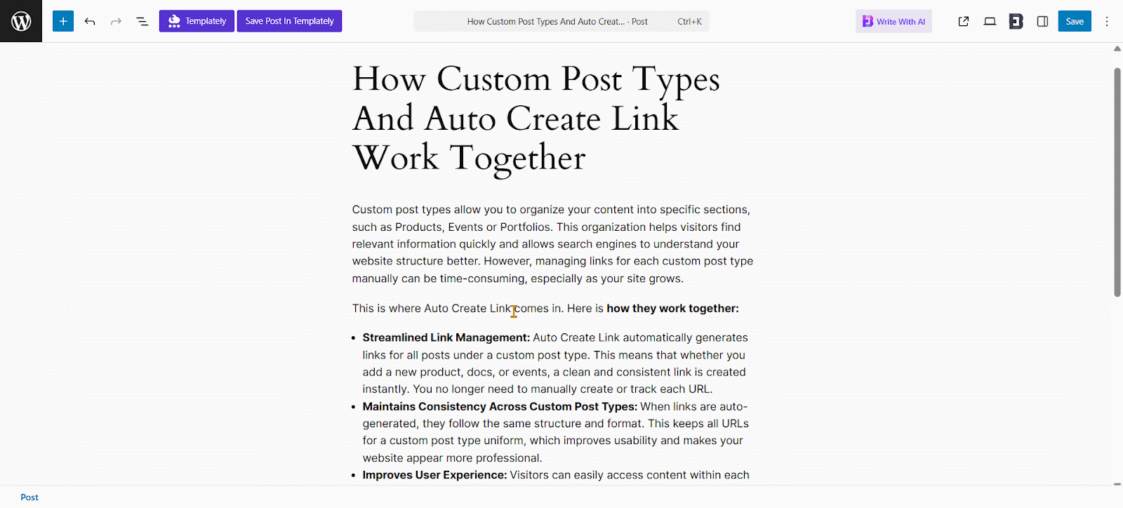 Clickable Links in Posts and Page