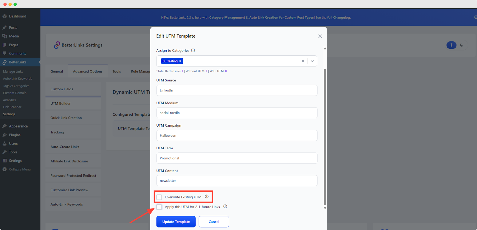 Apply this UTM for ALL Future Links