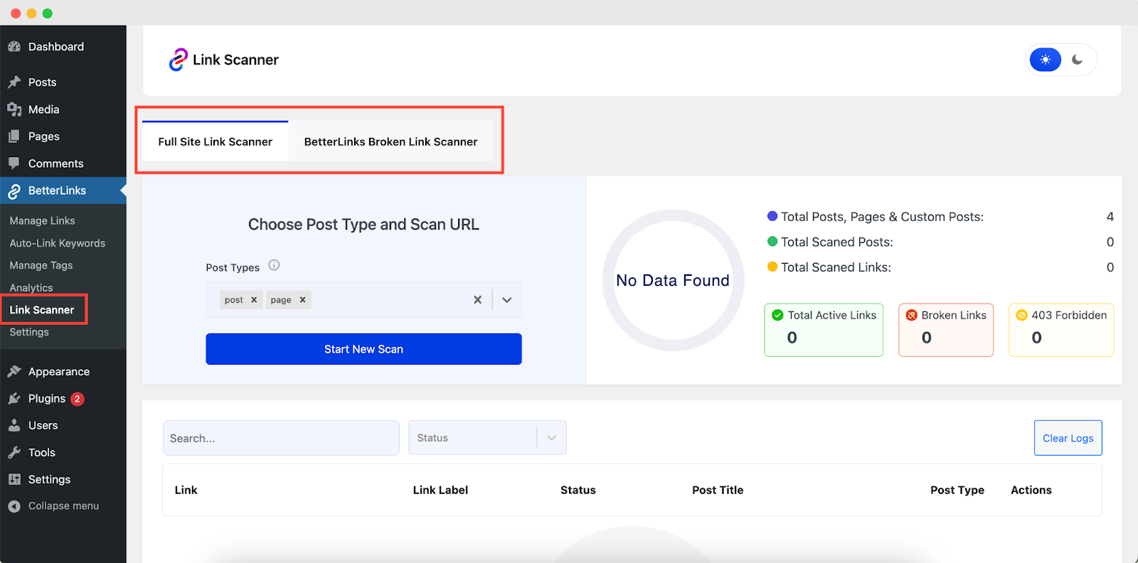 find orphan pages