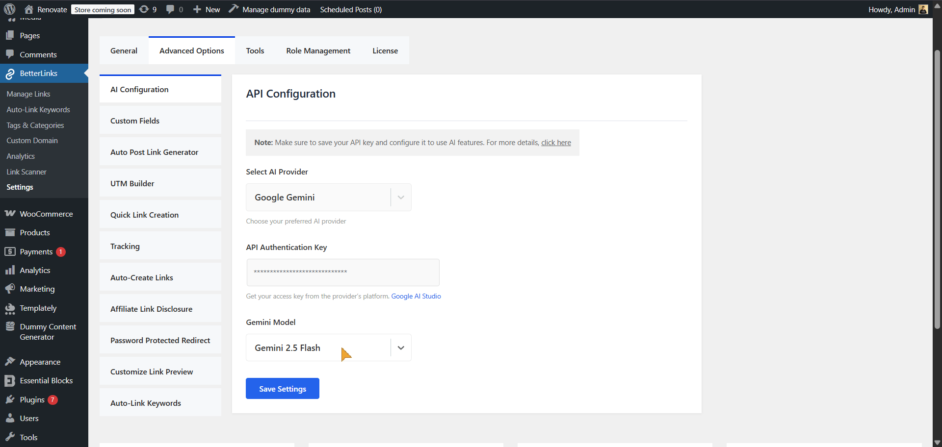 switch your API model from the ‘API Model’ dropdown.