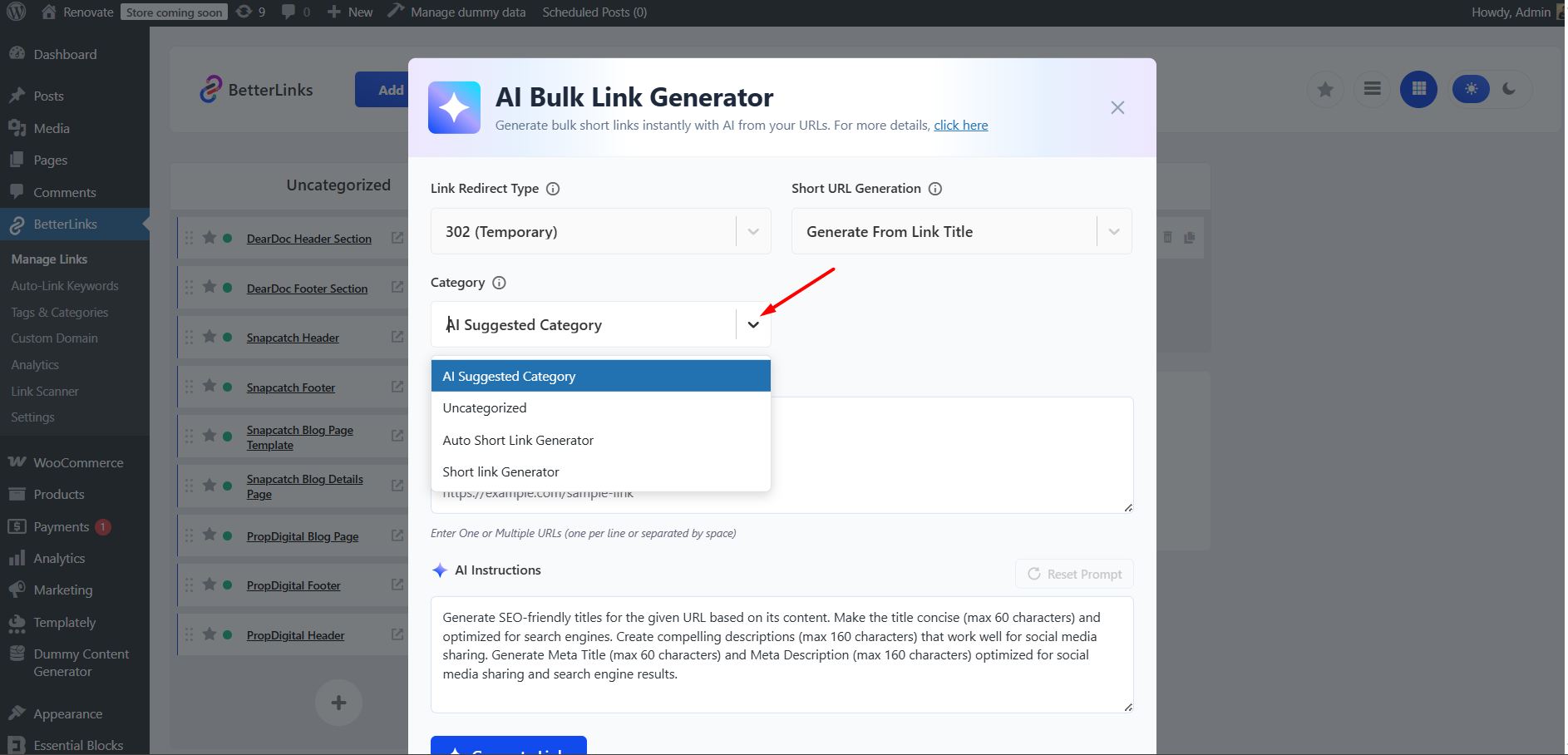Category - AI Bulk Link Generator