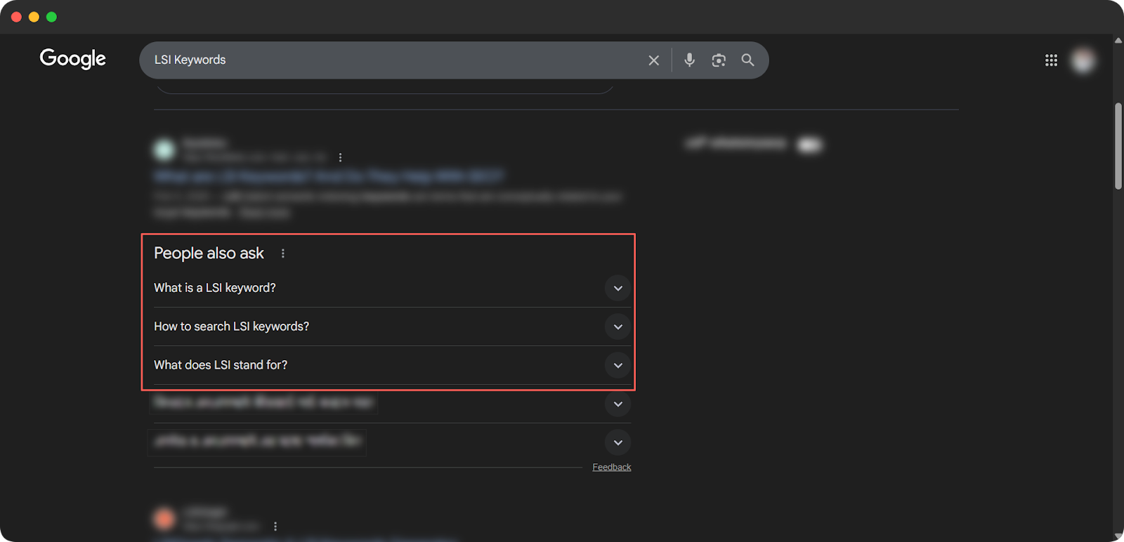 Check 'People Also Ask' and Related Searches