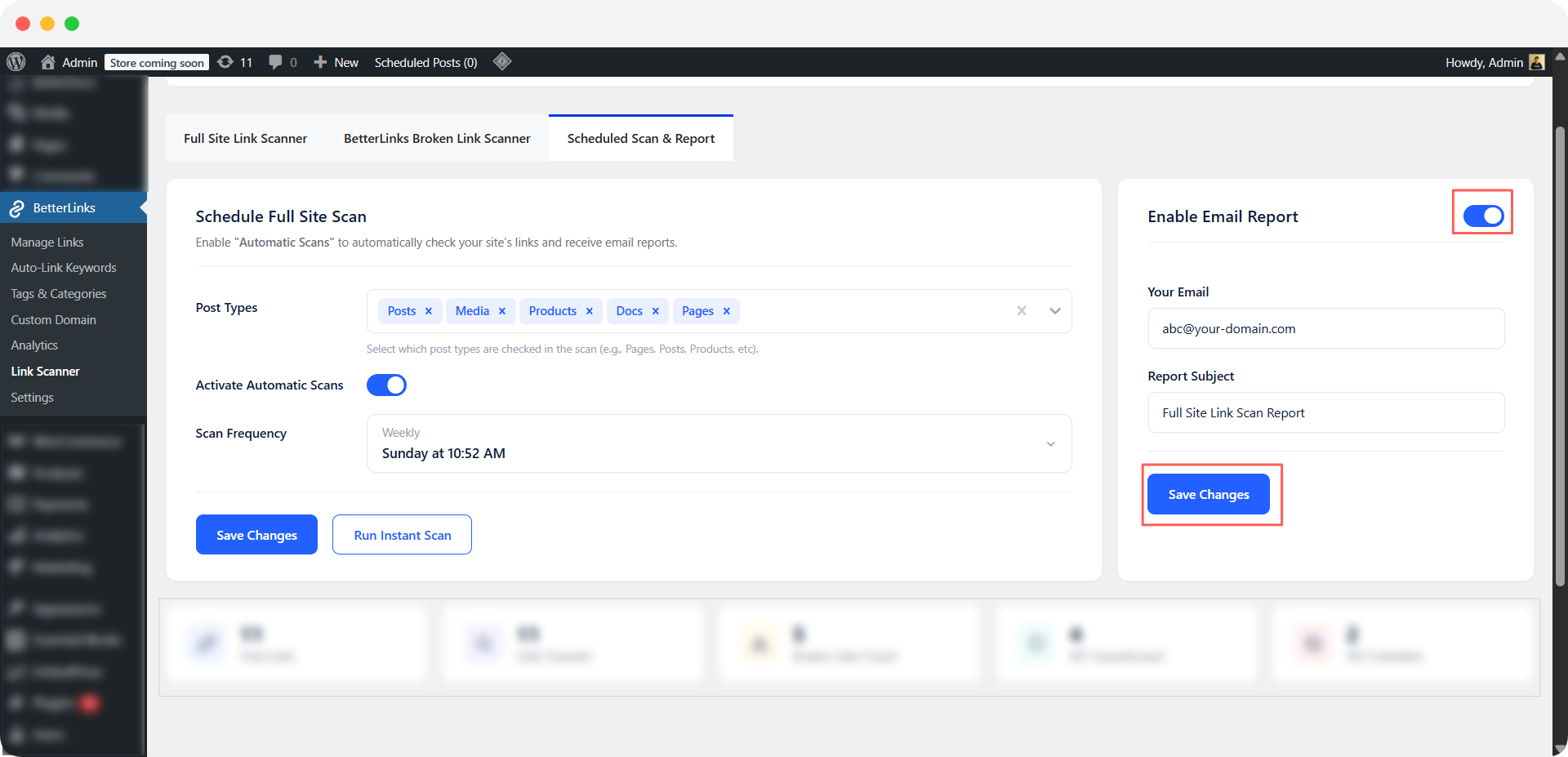Configure Email Reports